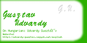 gusztav udvardy business card